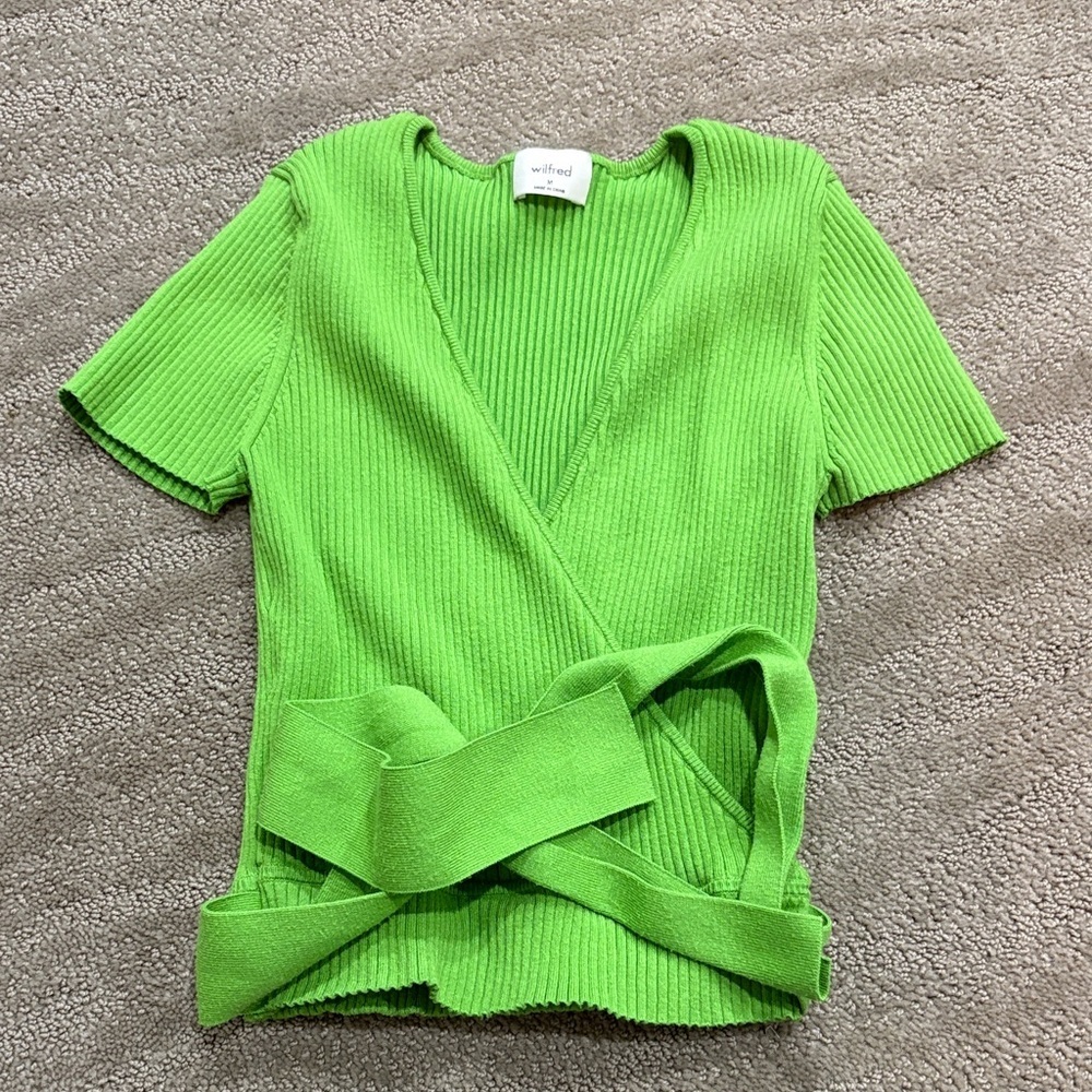 Wilfred Bright Green Ribbed Top - Picture 2 of 4